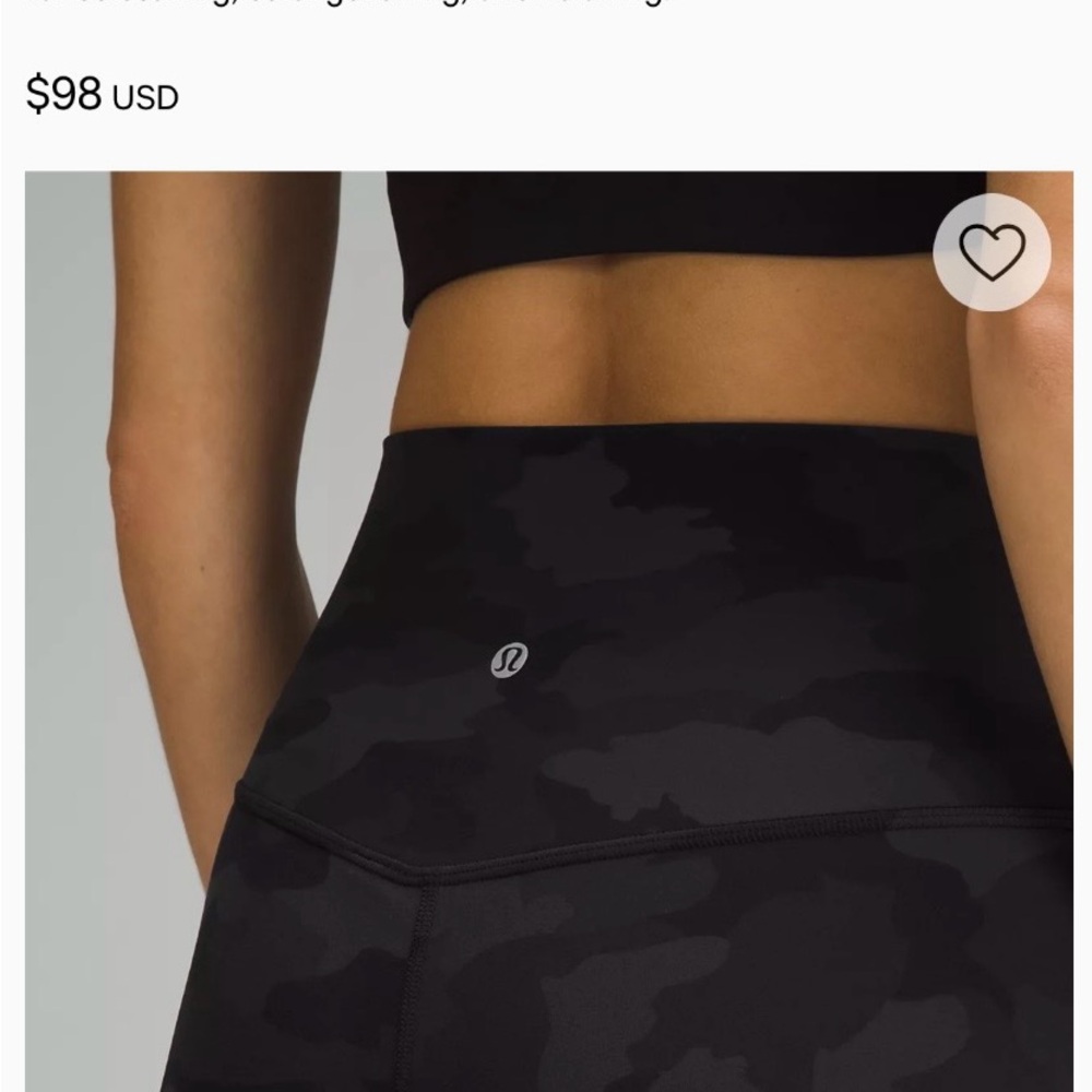 LULULEMON Black Camouflage Leggings
